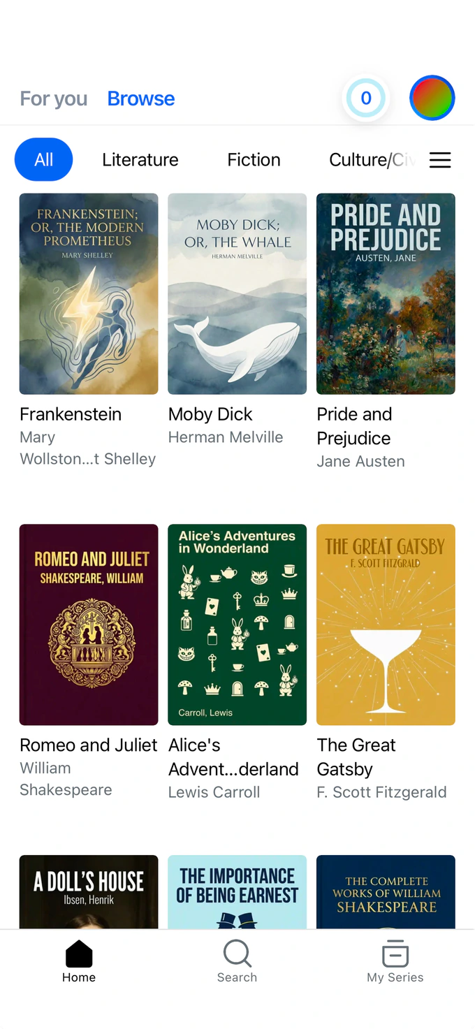 LitaBook complete library with classic books by category