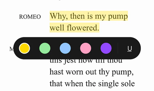 LitaBook highlight color selector